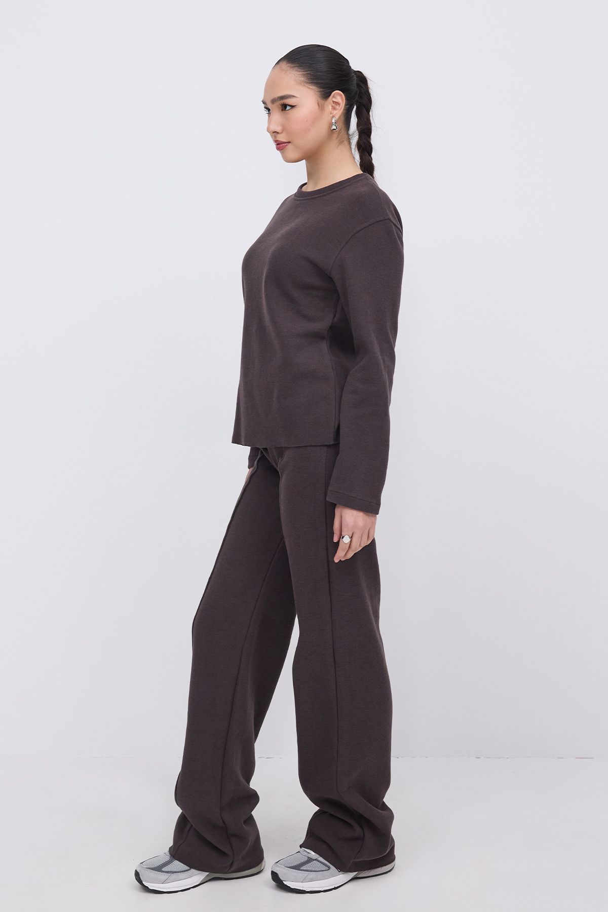 Addax-Front Seam Detailed Bottom Top Set Tkm8432-E3 2
