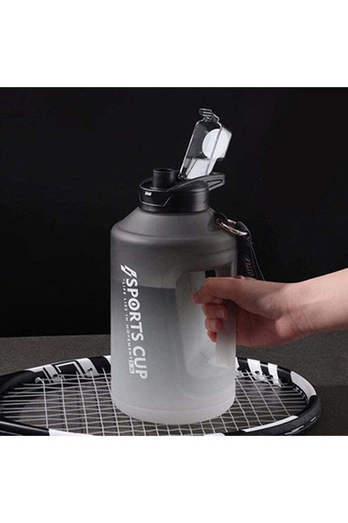 COOYA-Sports Water Bottle with Straw and Time Marker, with Handle for Kids School Outdoor Fitness, 1500ML 3