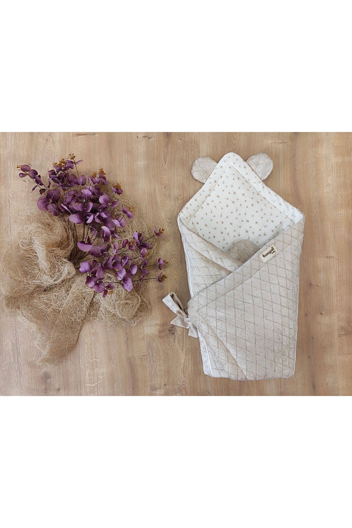 Tomuycuk Kahve Kız Erkek Bebek Battaniyesi Doğal Organik Uyku Kundağı Hastane Çıkışı Yenidoğan Mevsimlik fotoğrafı 3 (önizleme)