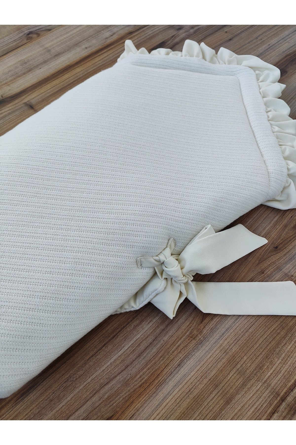 Tomuycuk Triko Örgü Kışlık Kız Erkek Bebek Battaniyesi Kundağı Pamuklu Hastane Çıkışı Yenidoğan Hediyelik fotoğrafı 6 (önizleme)