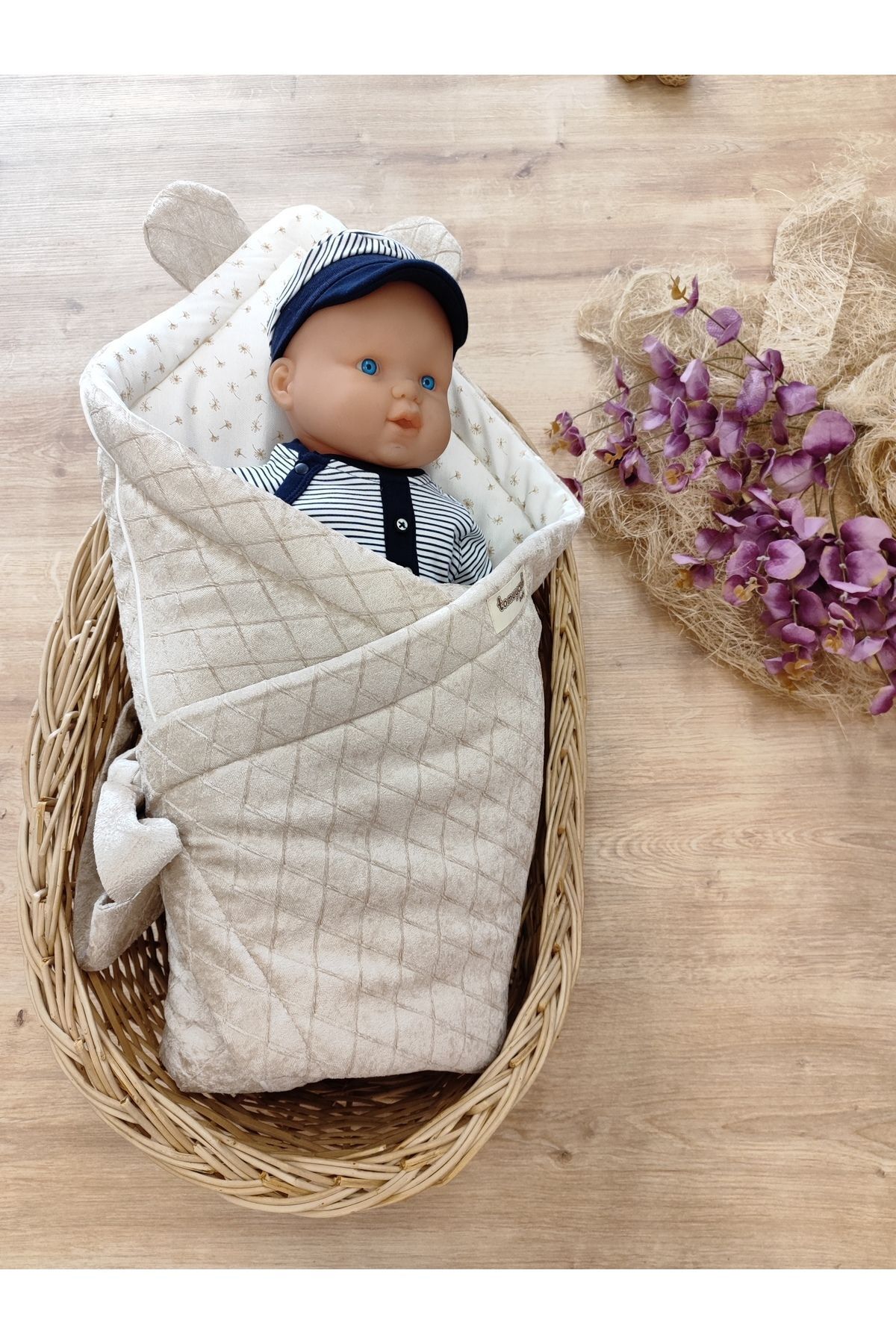 Tomuycuk Kahve Kız Erkek Bebek Battaniyesi Doğal Organik Uyku Kundağı Hastane Çıkışı Yenidoğan Mevsimlik fotoğrafı 6 (önizleme)