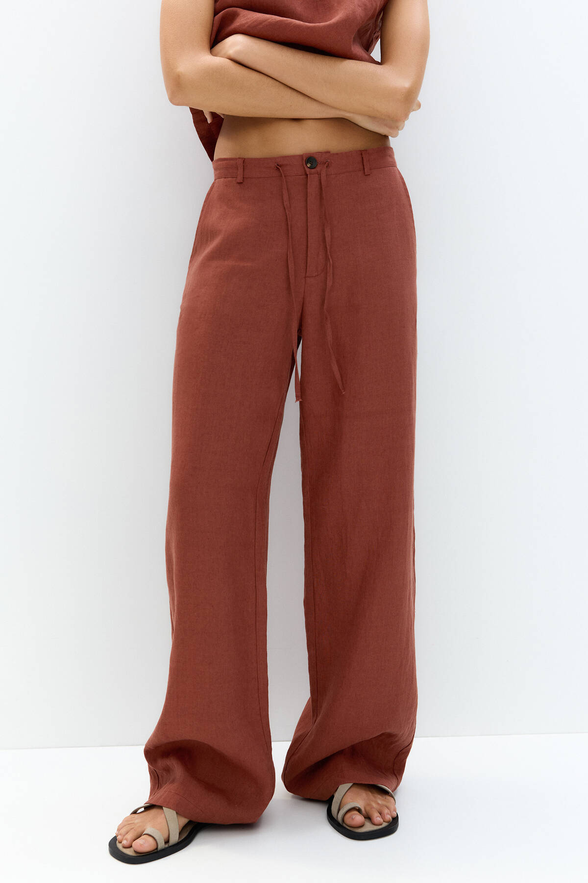Pull & Bear-100% linen smart trousers 3
