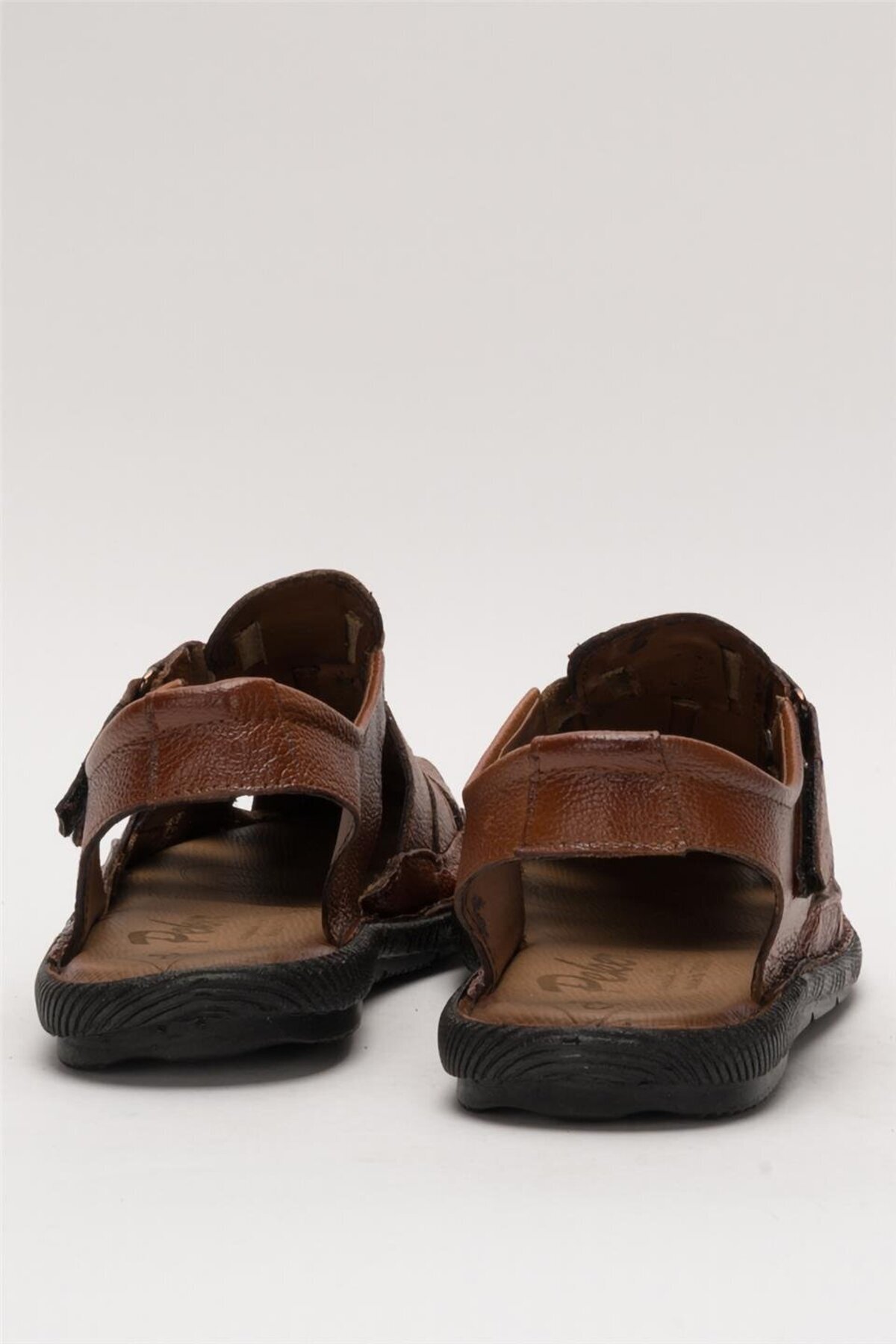 Liger-Sandale cu velcro din piele naturală pentru bărbați TABA - BEIGE 4