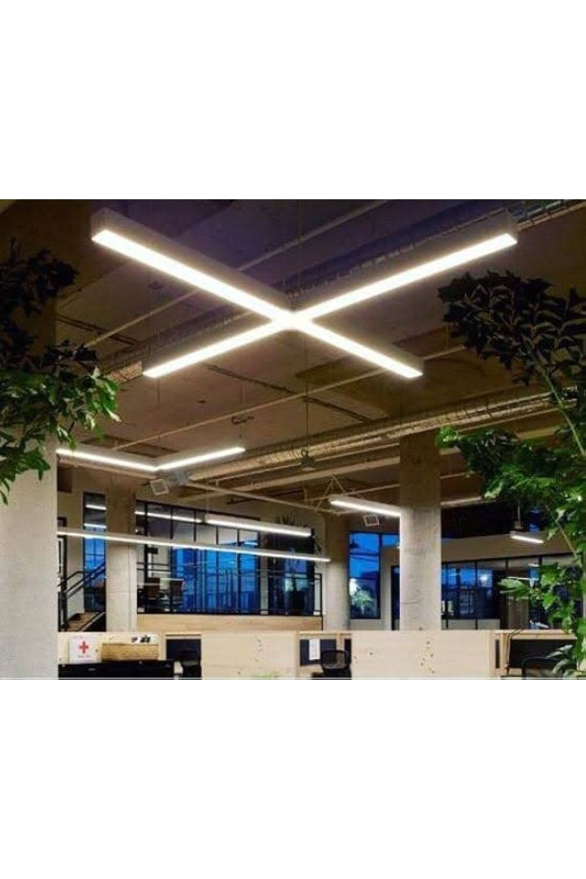 LEKOLED X Linear Ledli 100 x100 cm Modern Led Sarkıt Siyah 5x8 Siyah Kasa Beyaz 6500K Işık Rengi