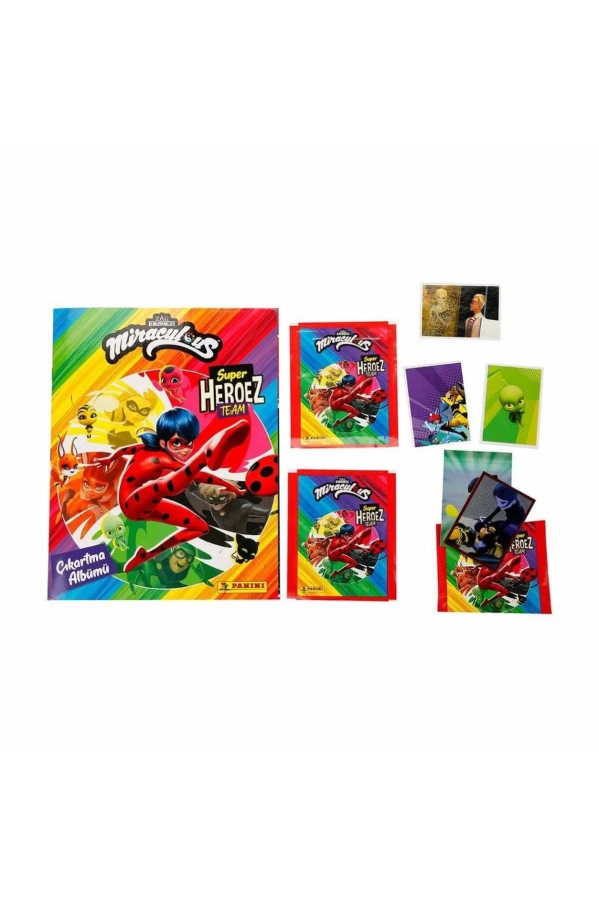 Finetoo Lady Bug ve Super Cat Çıkartma Albümü Çocuklar İçin Eğlenceli Set