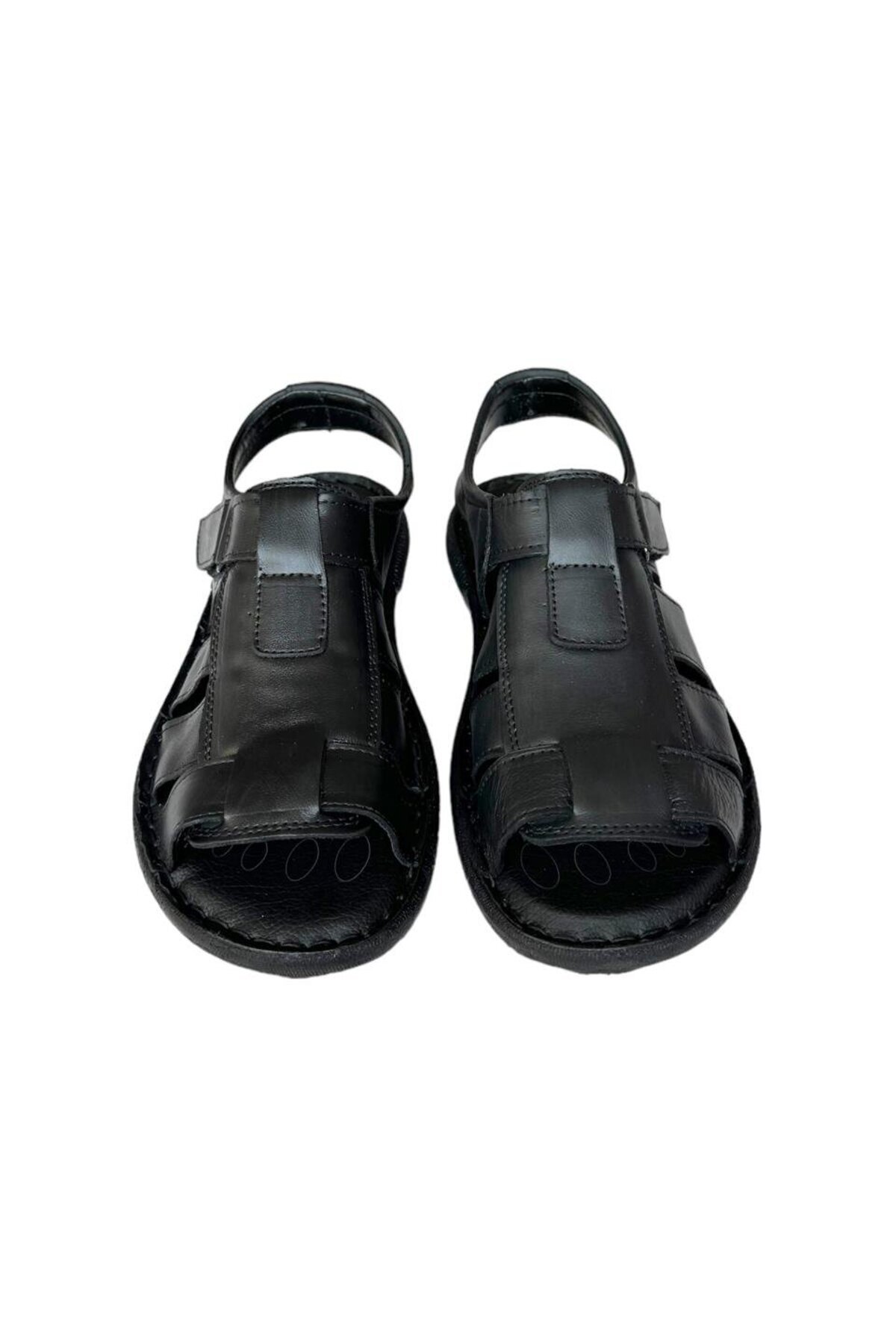 Liger-Sandale bărbați din piele naturală cu velcro NEGRE 6