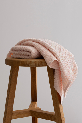 Koza Home Ivory Somon Kabartma Dokulu Mikro Fiber %100 Pamuk 2Li El Yüz Havlu...