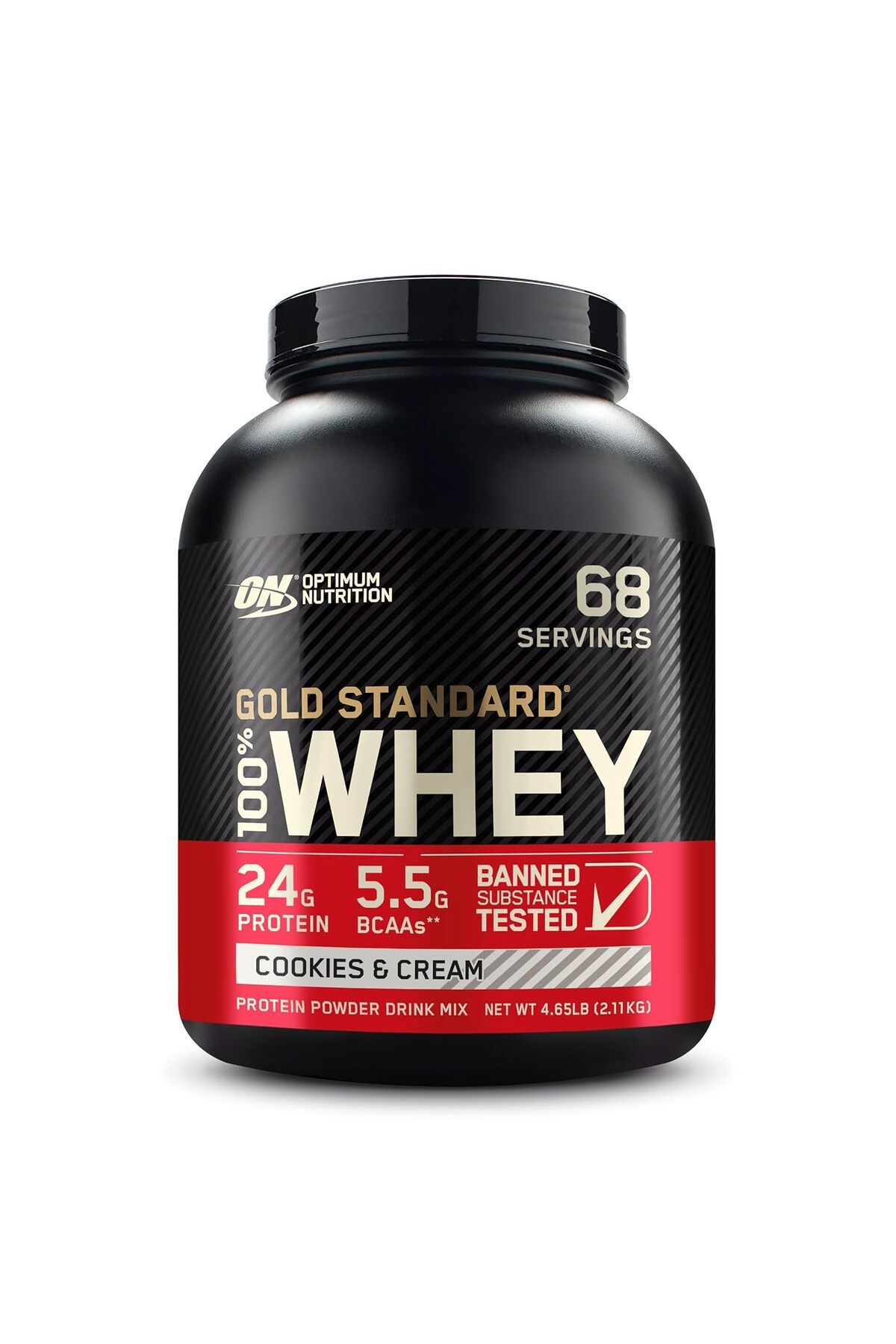Optimum Nutrition-(ON) Gold Standard 100% Whey Protein Powder (Cookies & Cream) 5 lbs, 2.27 kg 1