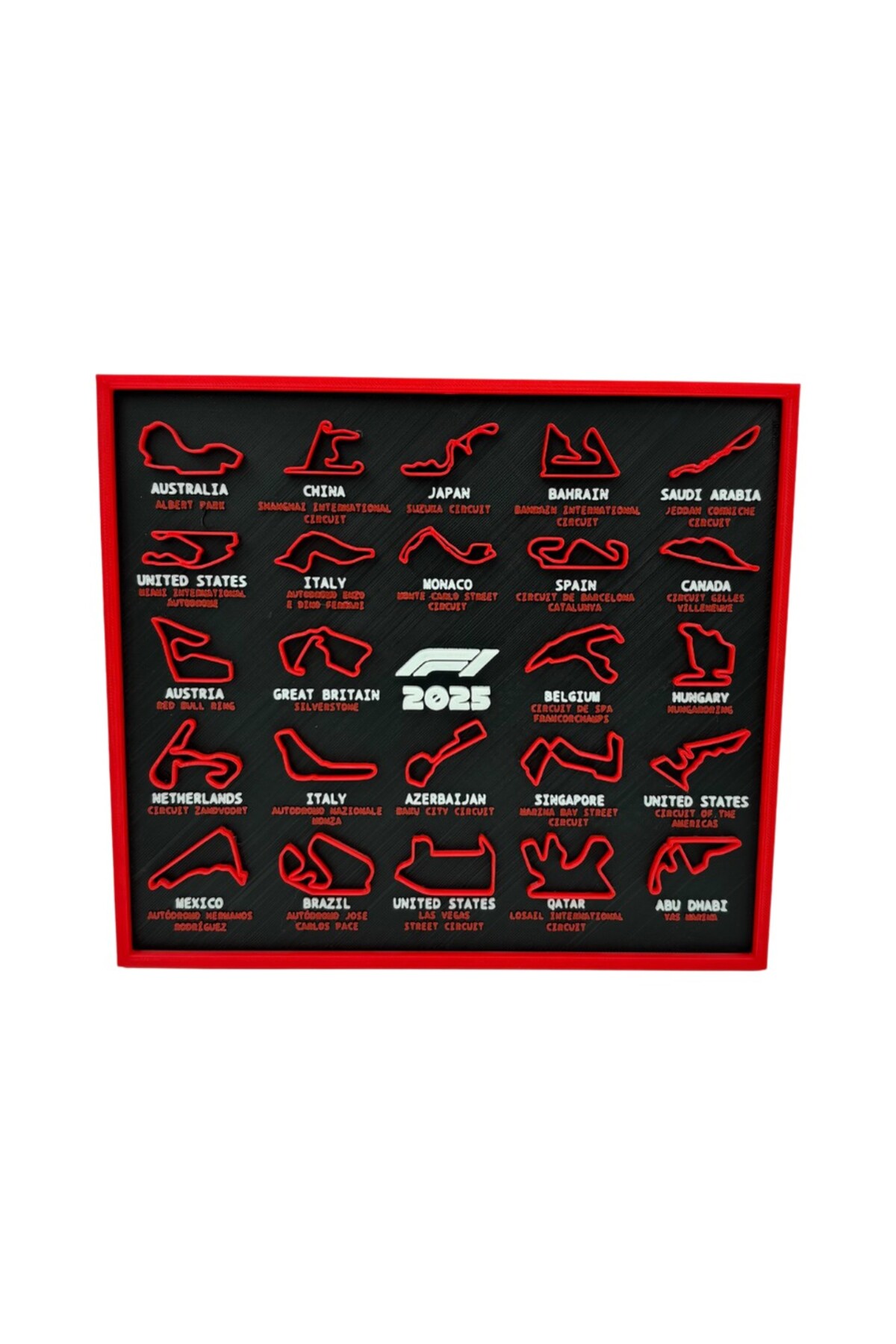 F1 Formula 1 2025 Pist Haritası – Yarış Tutkunlarına Özel Dekoratif Tablo🏁 - Görsel 1