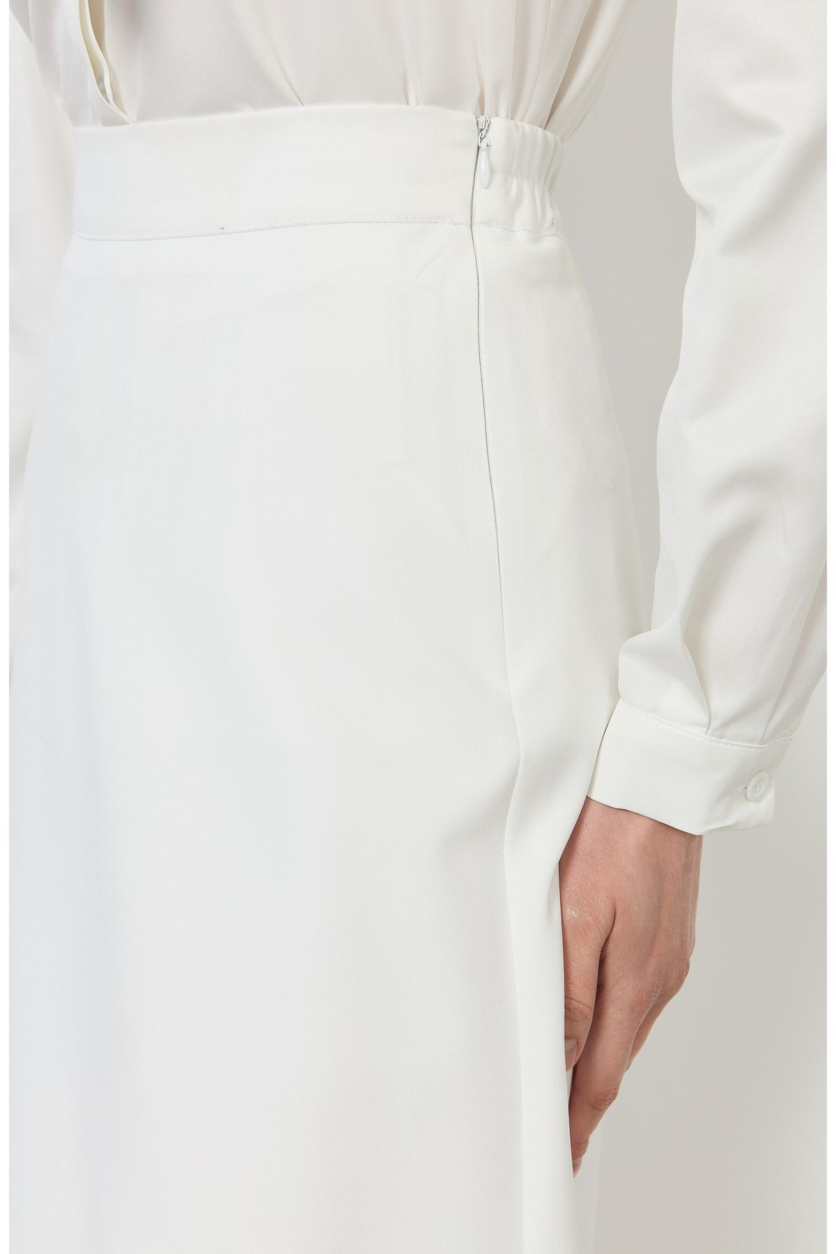 Fatma Atasoy-Double Ecru Flared Skirt 6