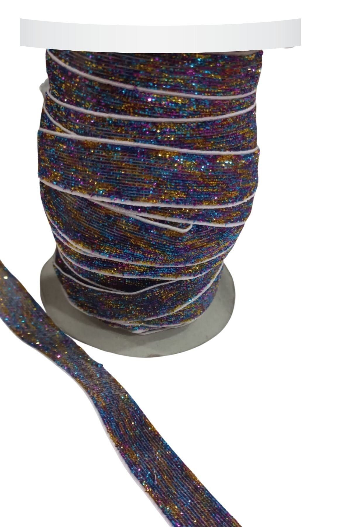 Nurum E Tİcaret Kadife Kurdele Simli 1,5 cm Karışık Renk 10 Metre