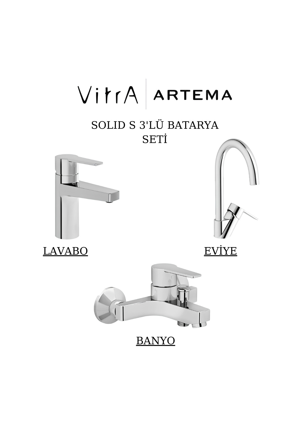 Artema-Nora S Faucet Set 3-Piece Bathroom-Washbasin-Sink 1