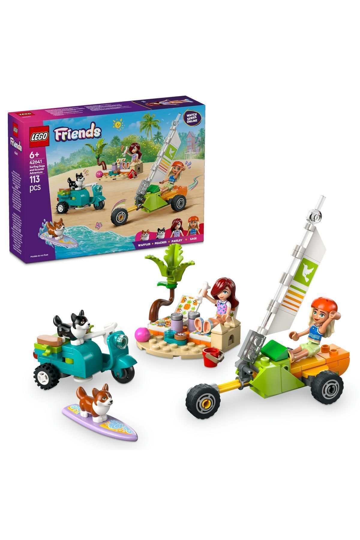 LEGO-Friends 42641 Surfer Dogs and Scooter Adventure - 6 Years Old and up Construction Set (113 Pieces) 1