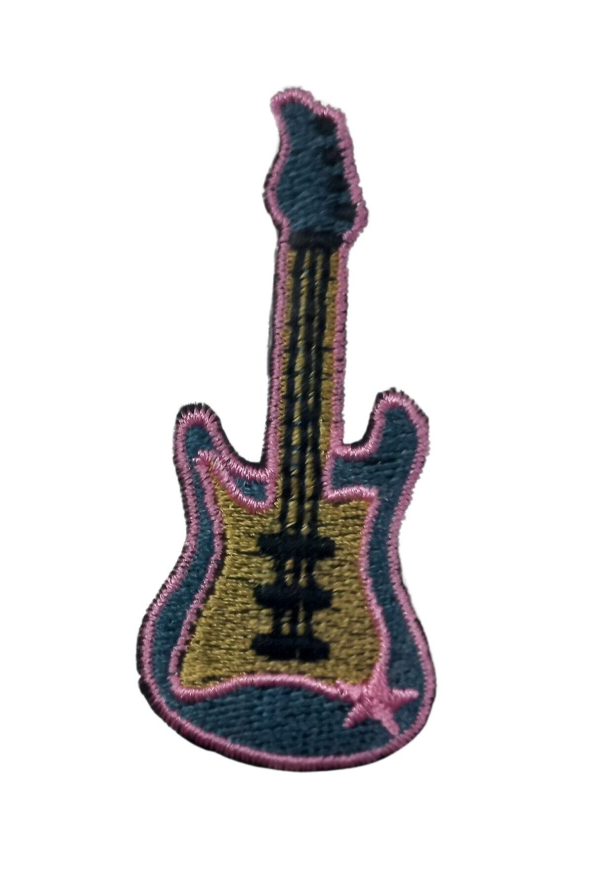 Nurum E Tİcaret Aplike Ütü İle Yapışan Gitar Pembe Arma 5x3 cm