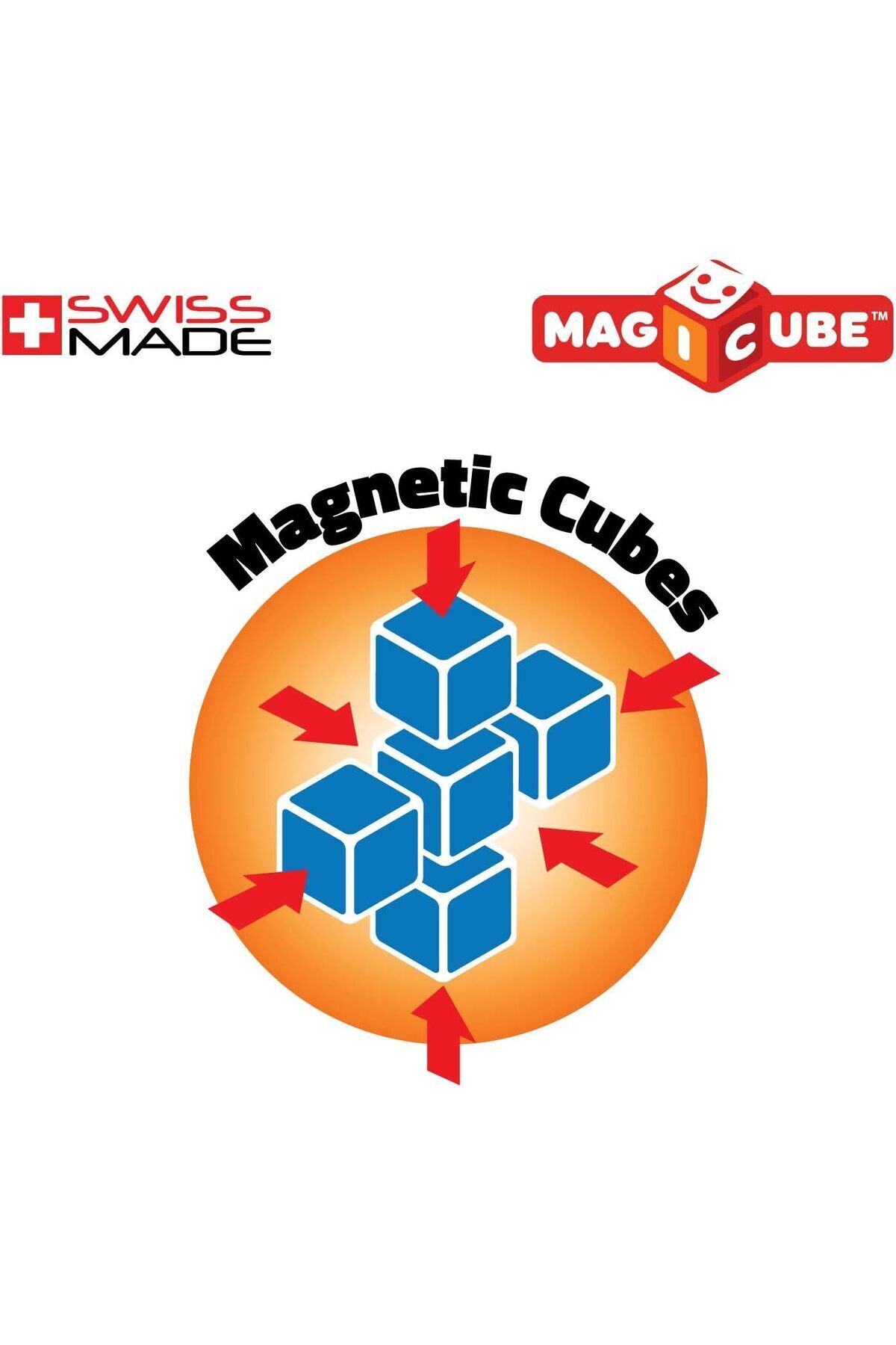 مجموعه ساختنی میوههای چاپشده مجیکوب + کارتهای ایده | اسباببازیهای آموزشی STEM مغناطیسی، ساخت سوئیس ۱