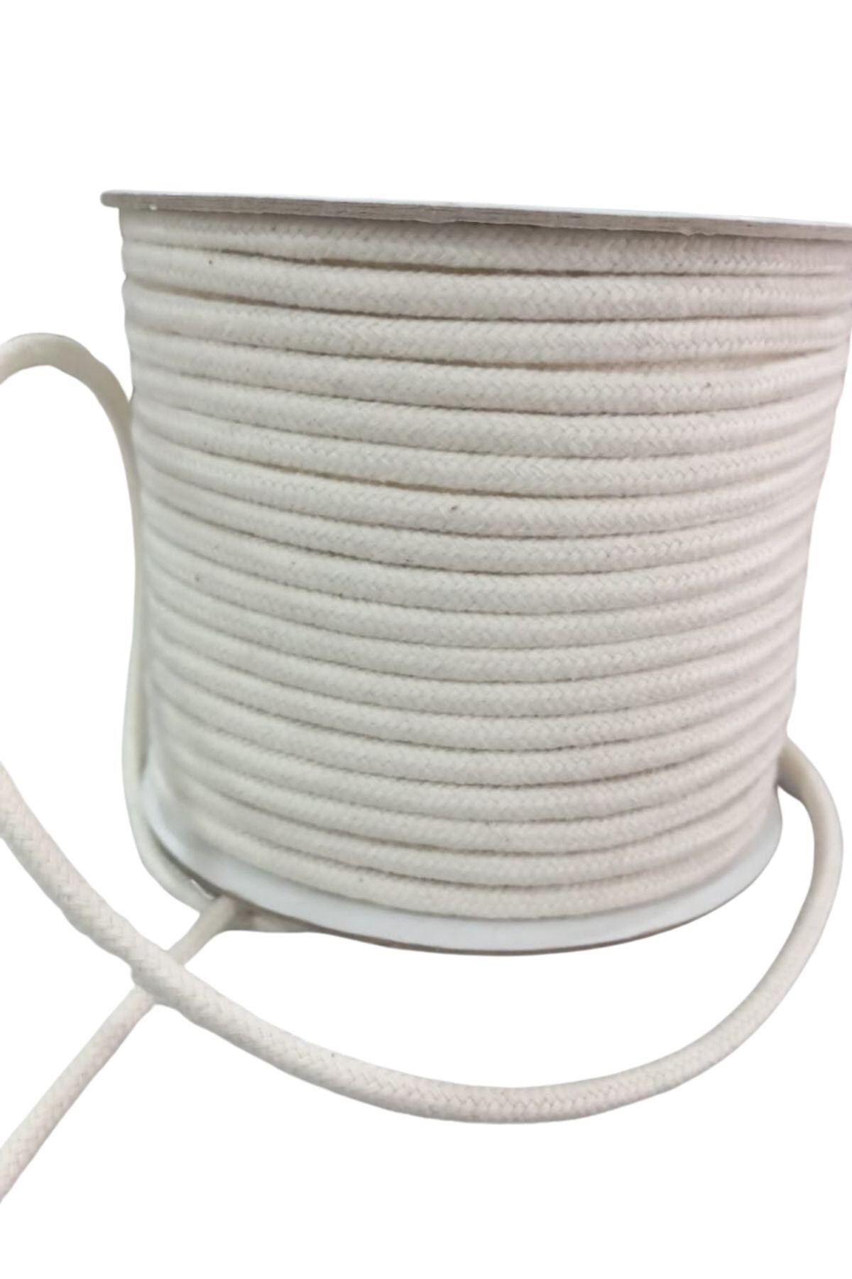Nurum E Tİcaret Bağcık İpi Pamuk 1 cm Krem 5 Metre
