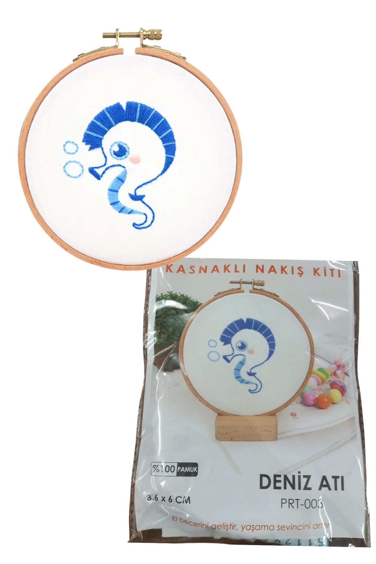 Allproduct Nakış Kitleri Kasnaklı 8.6 X 6 cm Deniz Atı