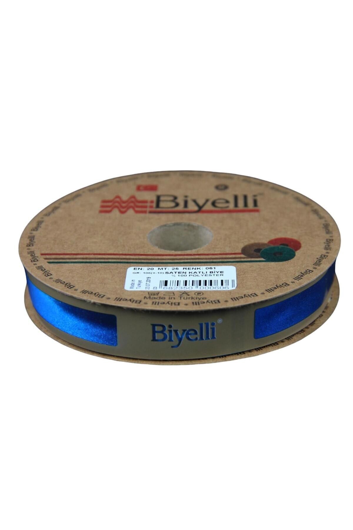 blueb Biye Saten Katlı 061 Petrol Açık 2 cm 25 Metre %100 Polyester