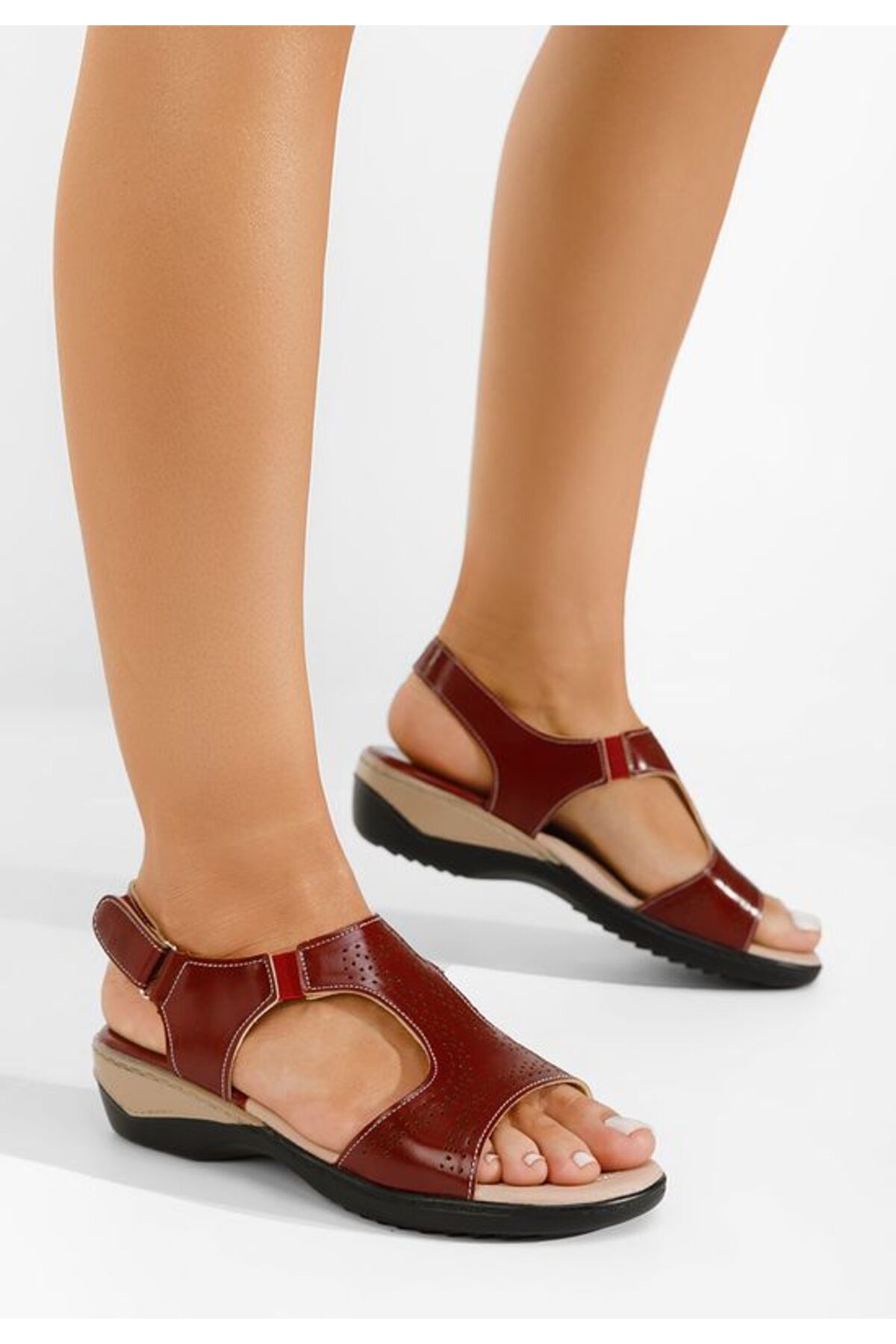 B T Shoes Sandale Cu Talpa Ortopedica Irala Rosii Femeie - 37