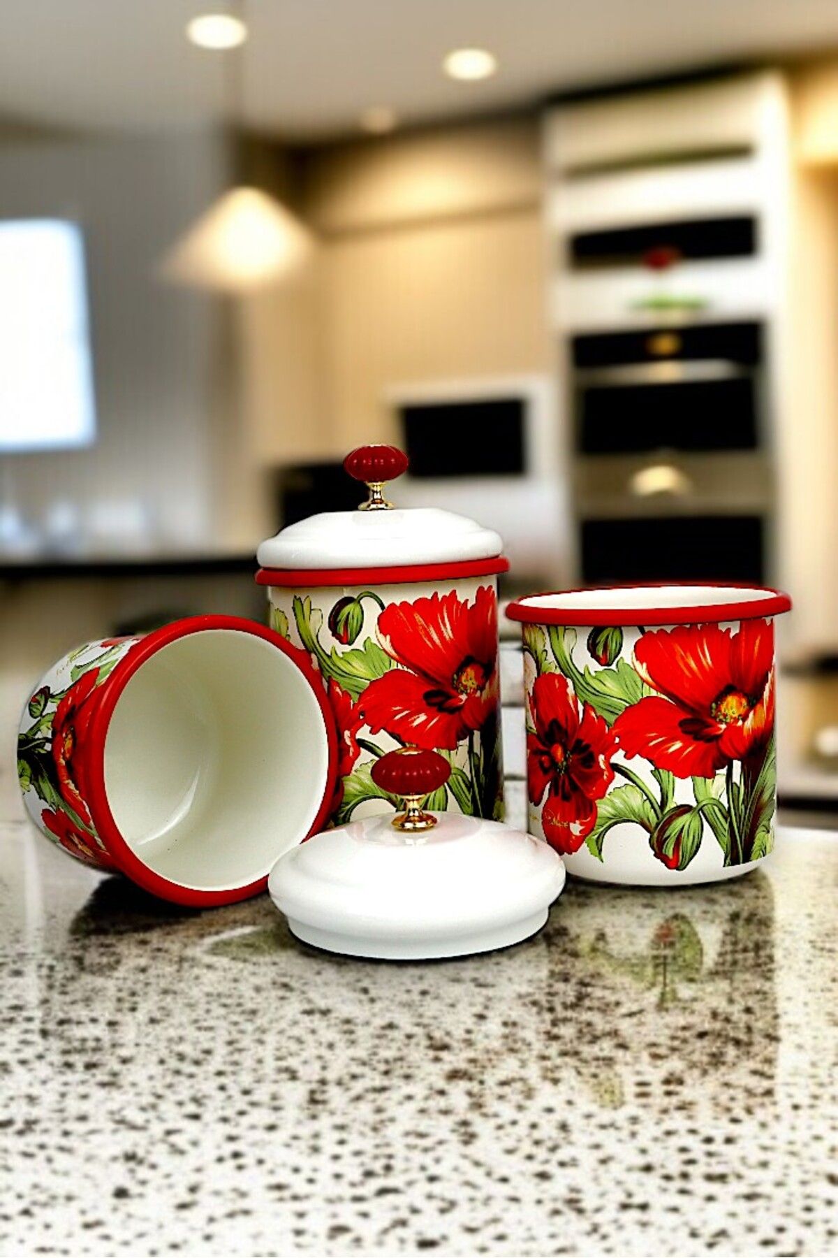 İnci Emaye-Enamel Jar with Lid-1 /-1.3 / -1.5 Liter-Spice Jar, Dowry, Yogurt Fermentation, Multi-Purpose Jar 3
