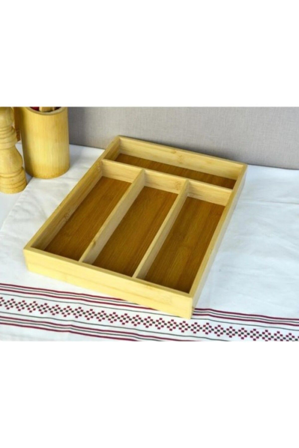 Mu Art Ahşap Bambu Çekmece İçi Kaşıklık