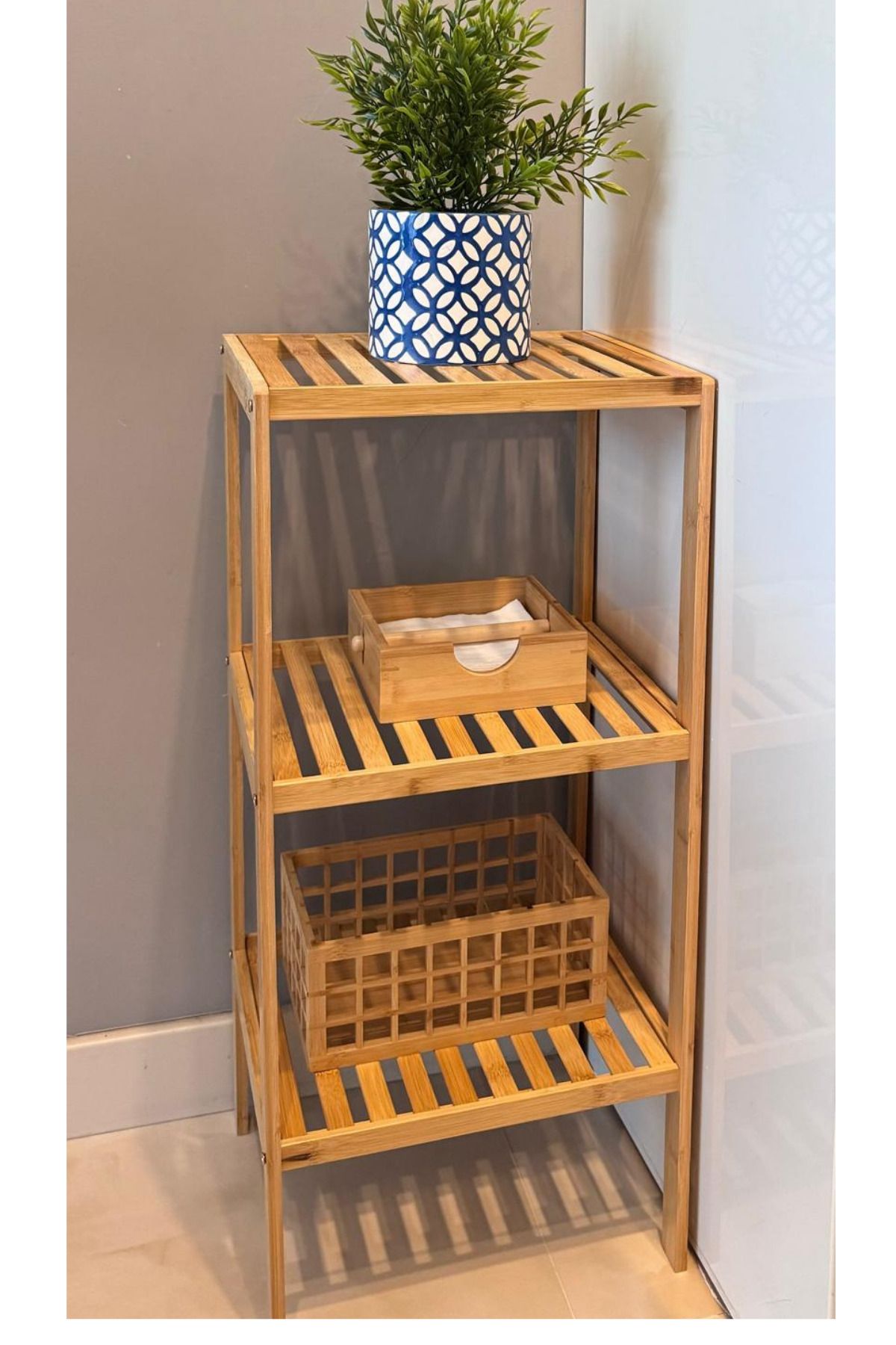 Bambu Raf Ünitesi,mutfak Rafı,banyo Rafı,çok Amaçlı Raf Ünitesi 33-36-80 Cm