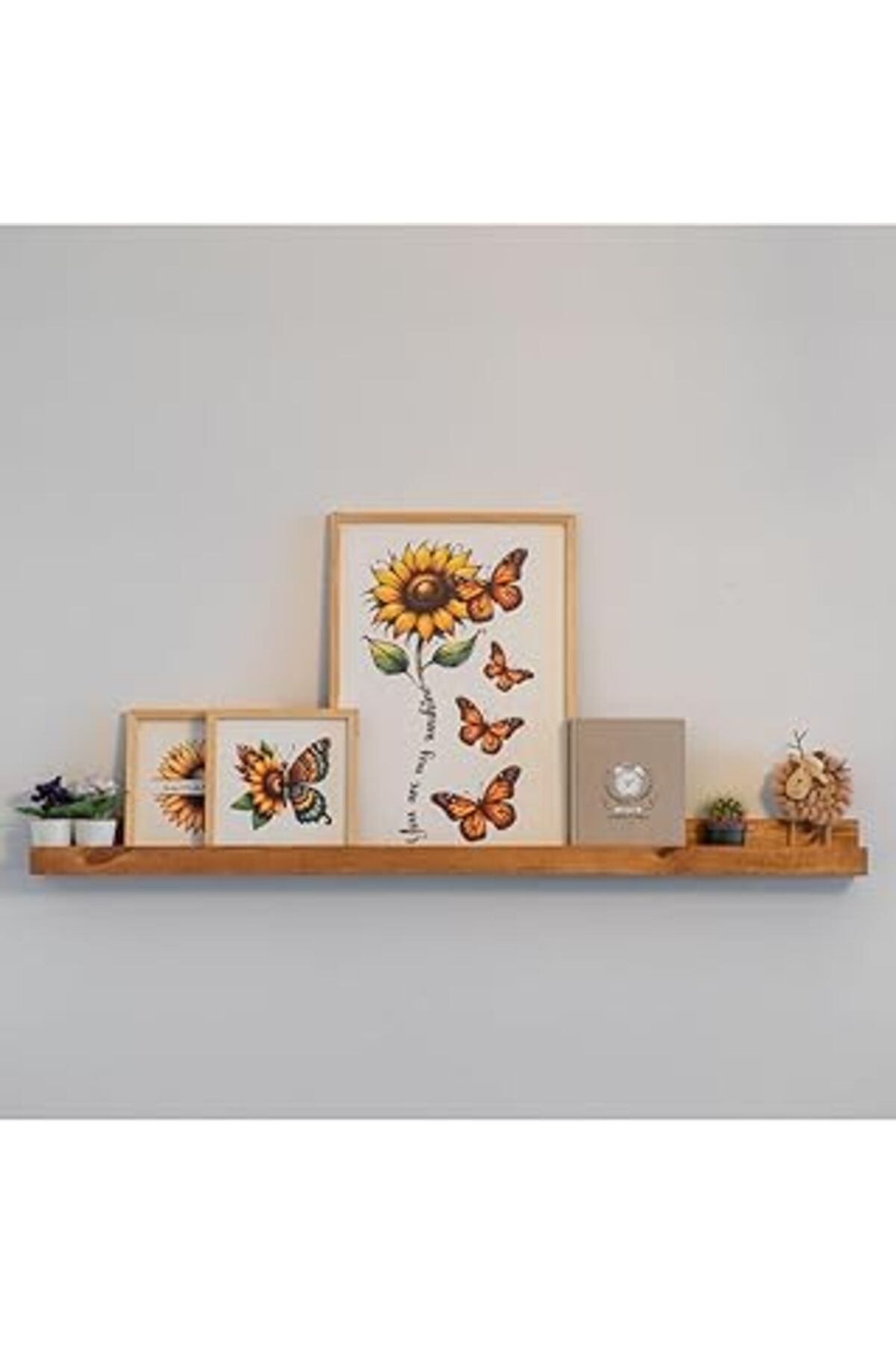 Mu Art Ahşap Huhuli Dekoratif Çerçeve Ve Obje Duvar Rafı 60Cm 60X8C0001