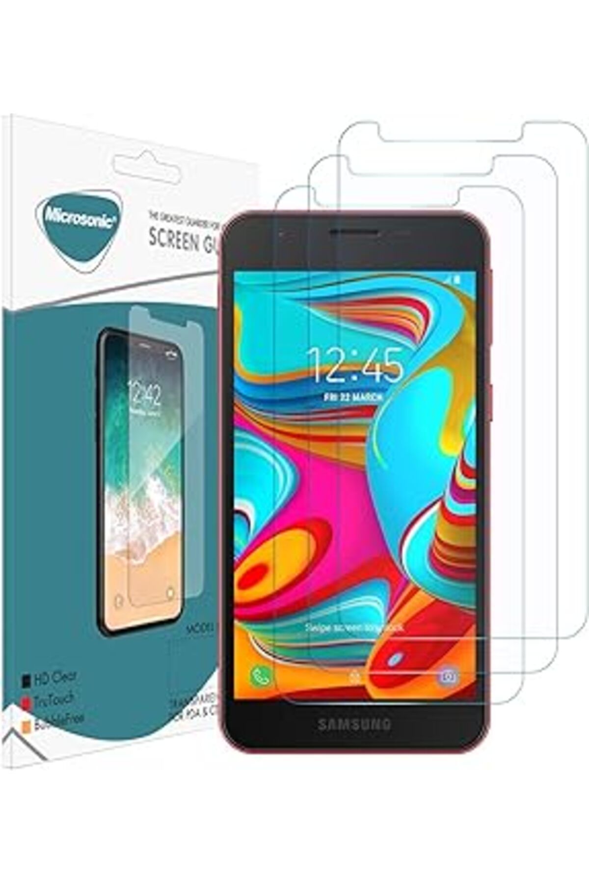 Pazarcan Microsonic Samsung Galaxy A2 Core Ekran Koruyucu Nano Cam (3'Lü Paket)