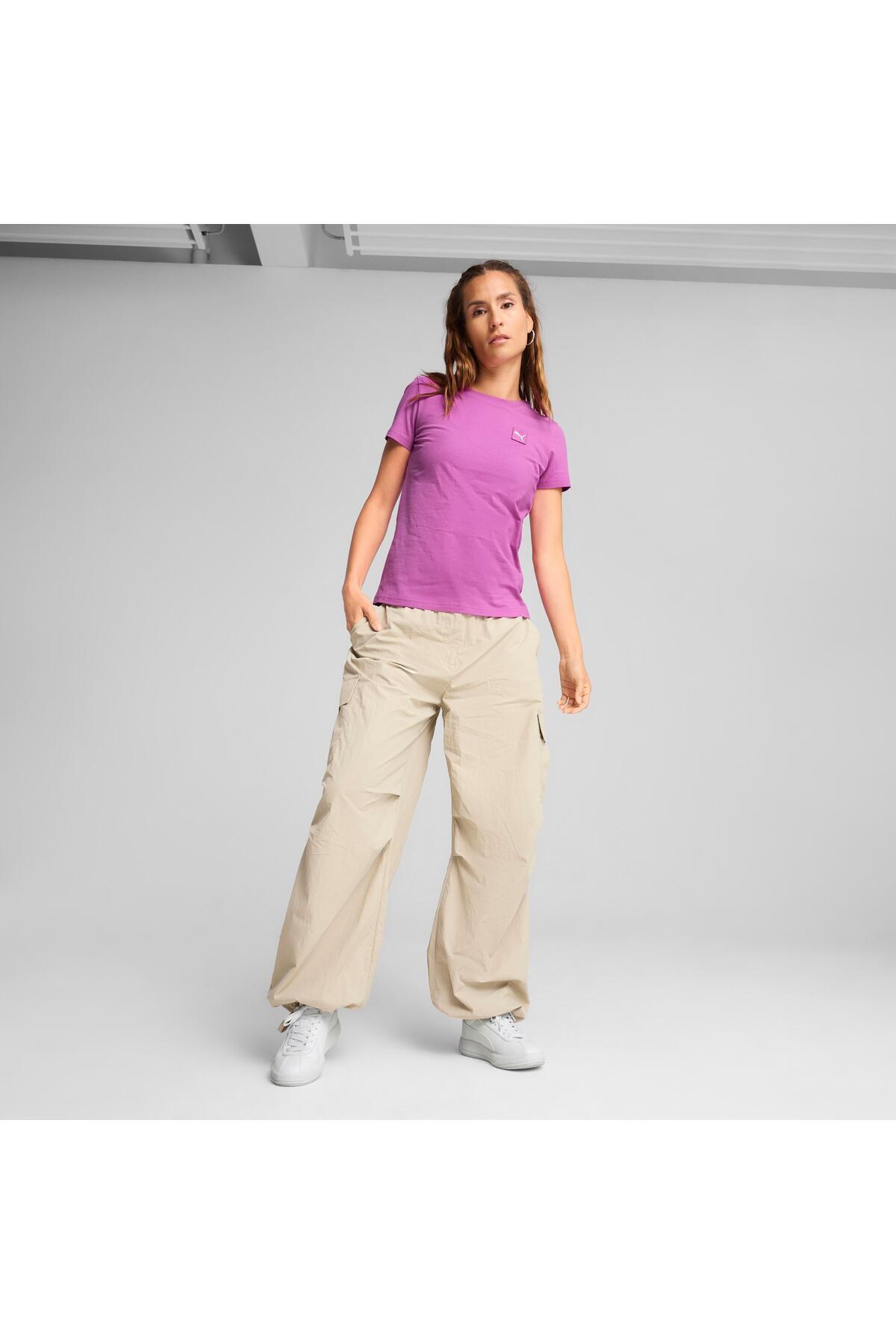 Puma ESS ELEVATED Kadın Mor Tişört 69089489 görsel 3