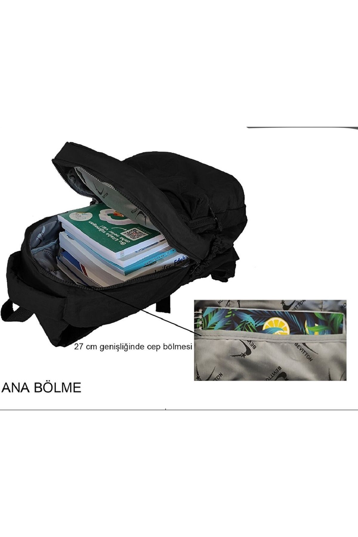 Bevitton-Waterproof Fabric Bvt-1710 School Bag Navy Blue 8
