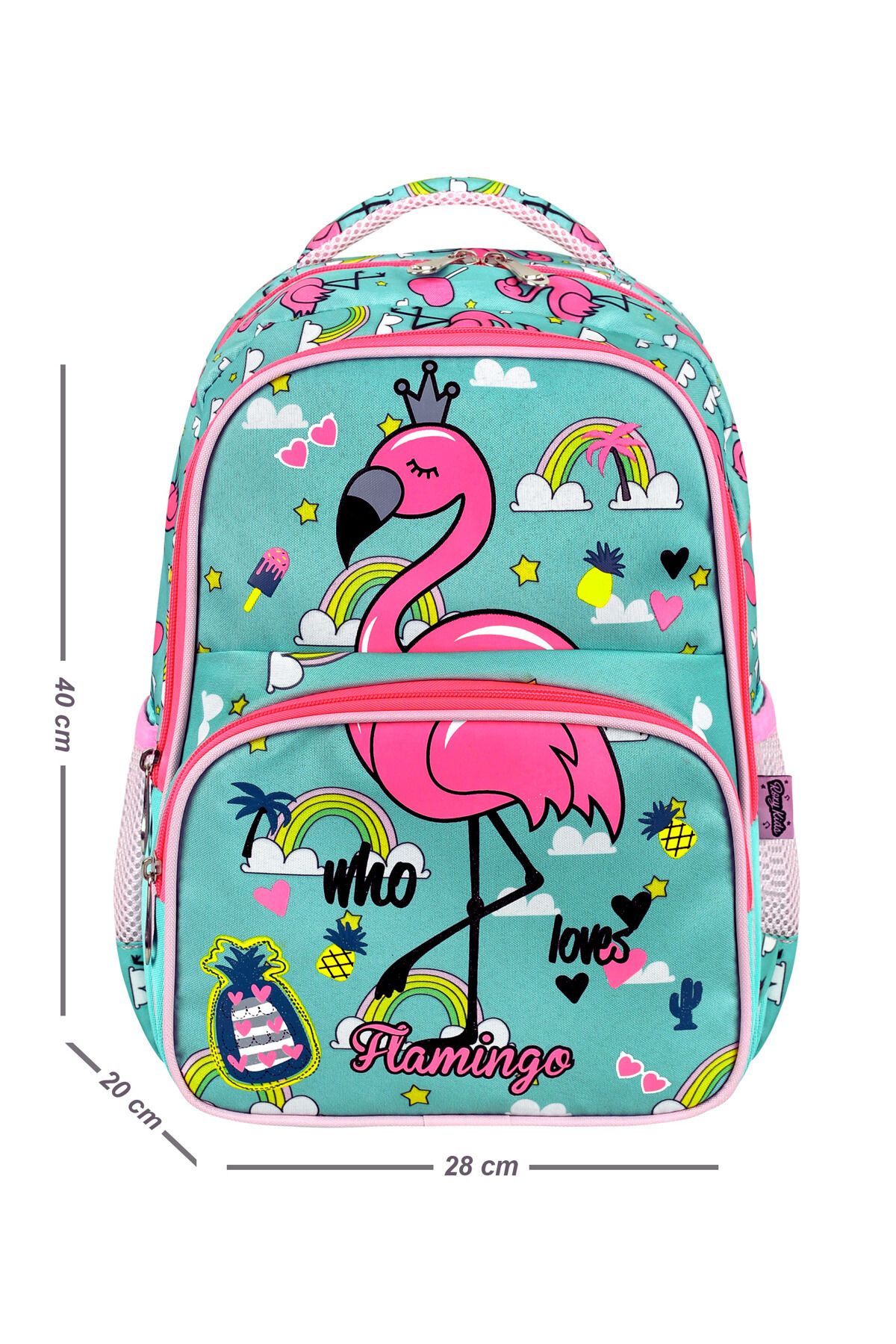 YOUOY-Set geantă de școală primară cu licență cu model Flamingo și geantă termică pentru prânz 2