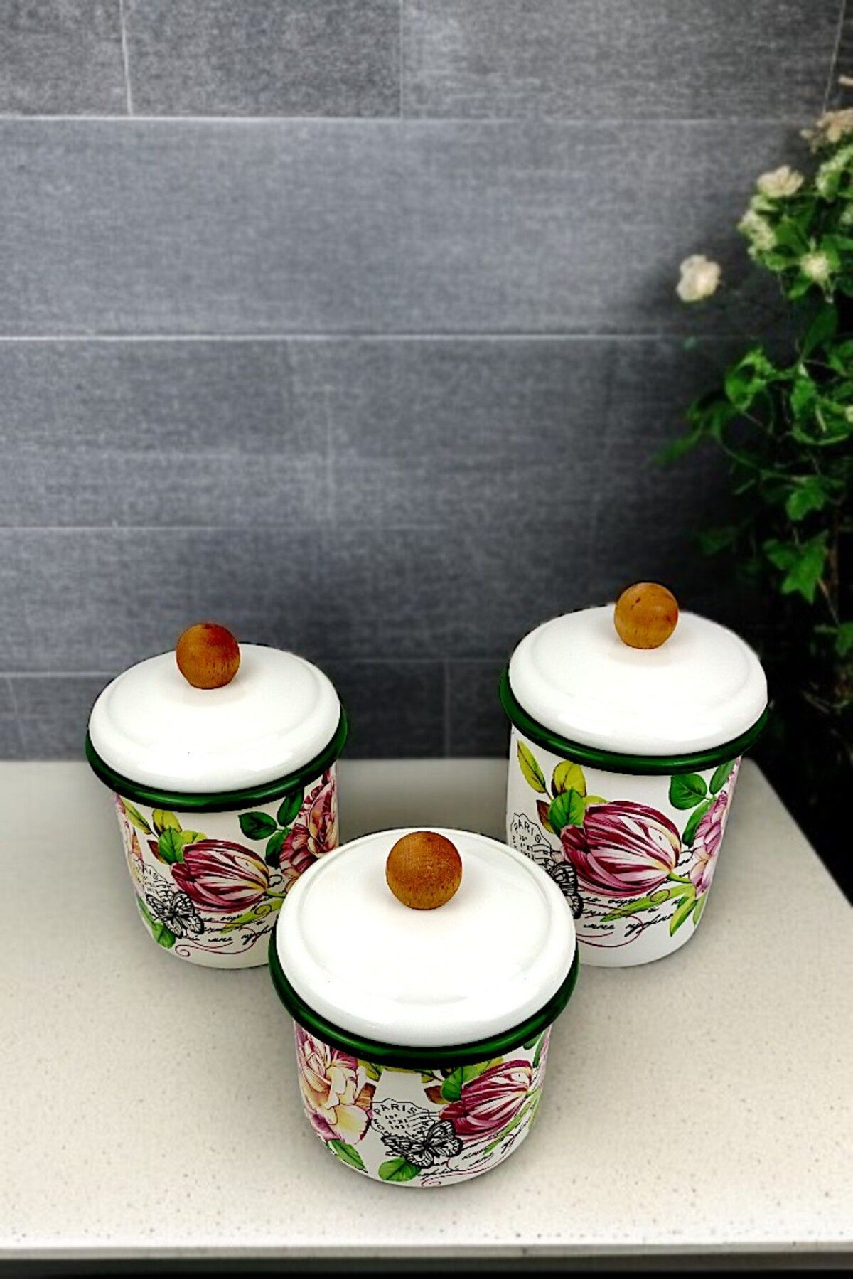 İnci Emaye-Enamel Jar with Lid-1 /-1.3 / -1.5 Liter-Spice Jar, Dowry, Yogurt Fermentation, Multi-Purpose Jar 5