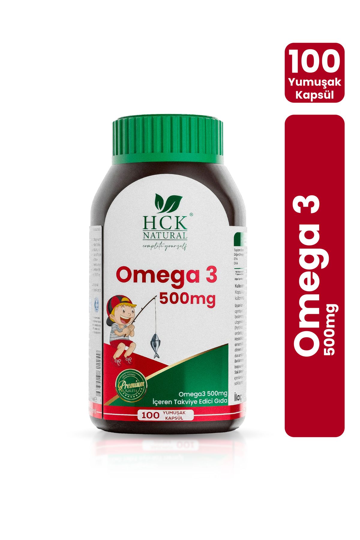 HCK NATURAL Çocuklara Özel Omega 3 500 mg Balık Yağı 100 Kapsül