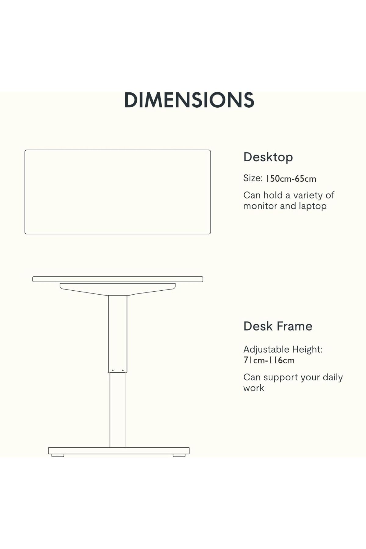 Mahmayi-FlexiSpot Modern Standing Desk with Height Adjustable 150x65 cm - Coco Bolo and White 6
