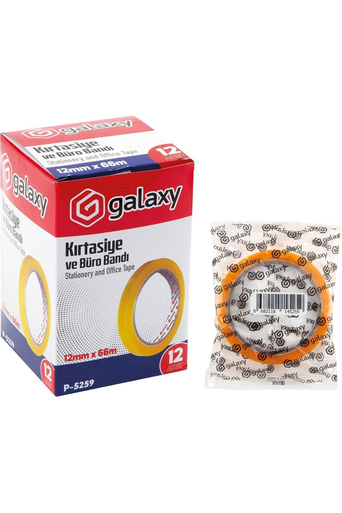 Galaxy Kırtasiye Büro Bandı 12mmX66mt  P-5259 (12'li Kutu)