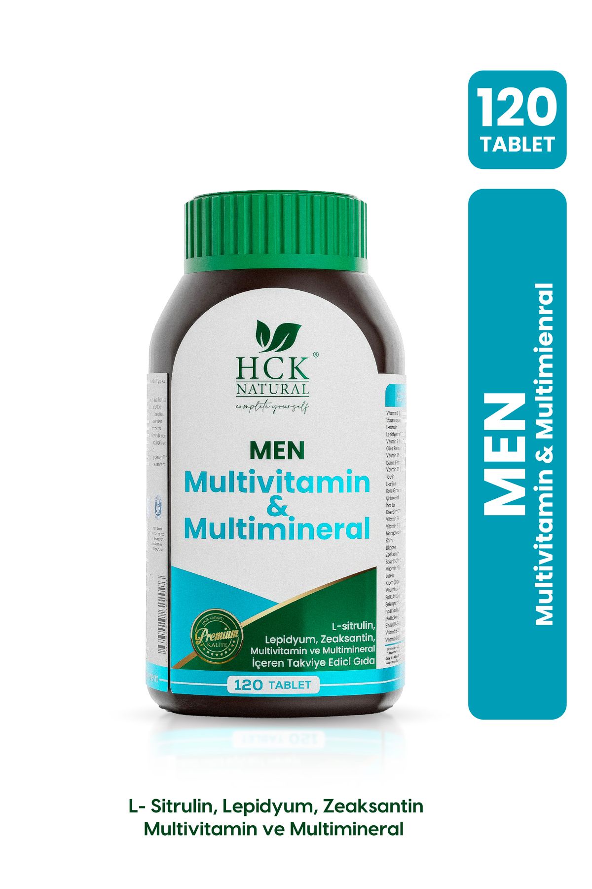 HCK NATURAL Men Erkeklere Özel Multivitamin & Multimineral 120 Tablet Takviye Edici Gıda