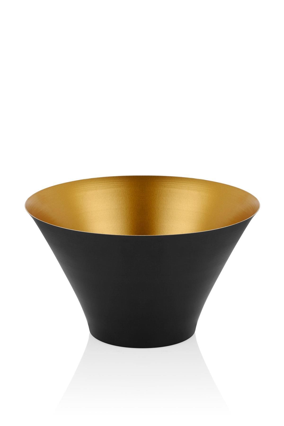 SETABIANCA Seta Textured Dark Konik Meyvelik Siyah Gold 27*27*16 Cm