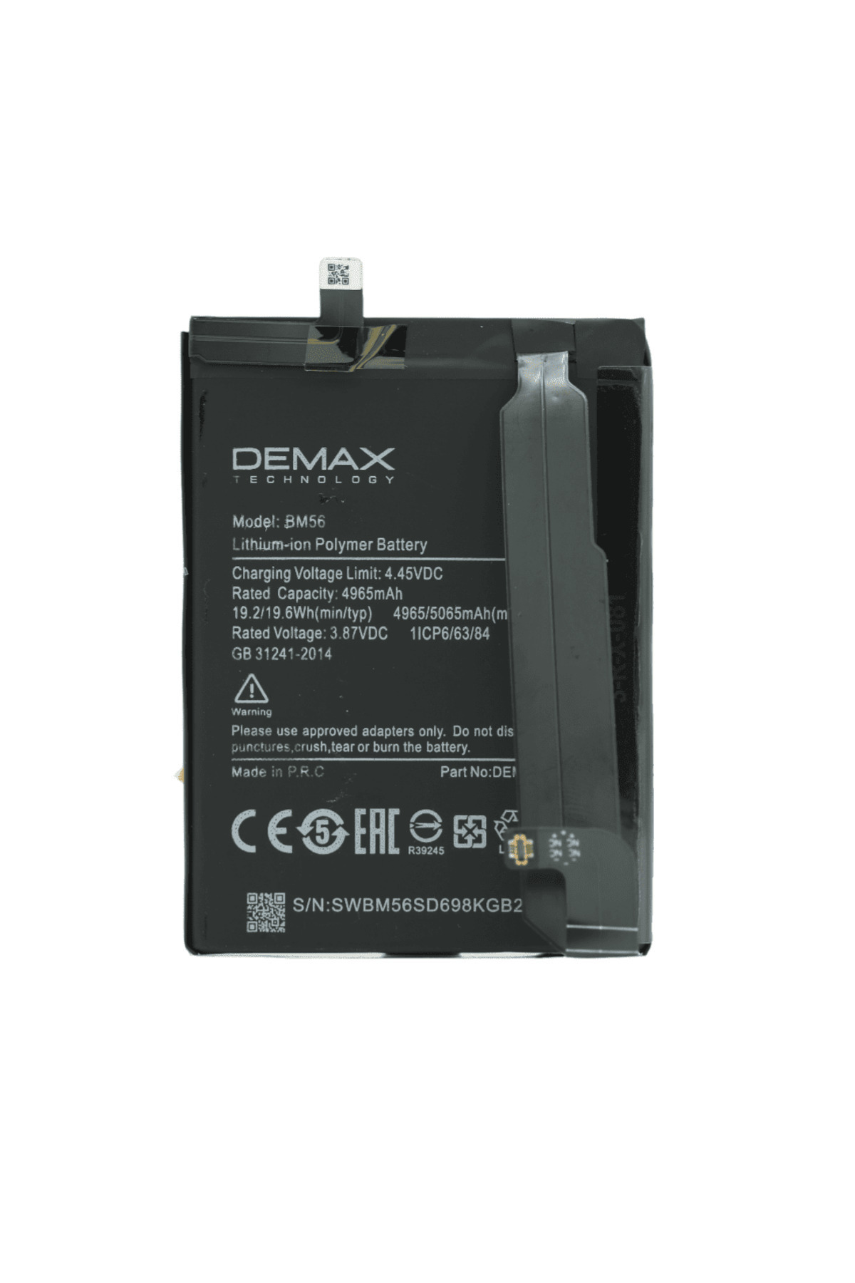 DEMAX TECHNOLOGY Xiaomi Redmi K40 Gaming Güçlendirilmiş Batarya BM56