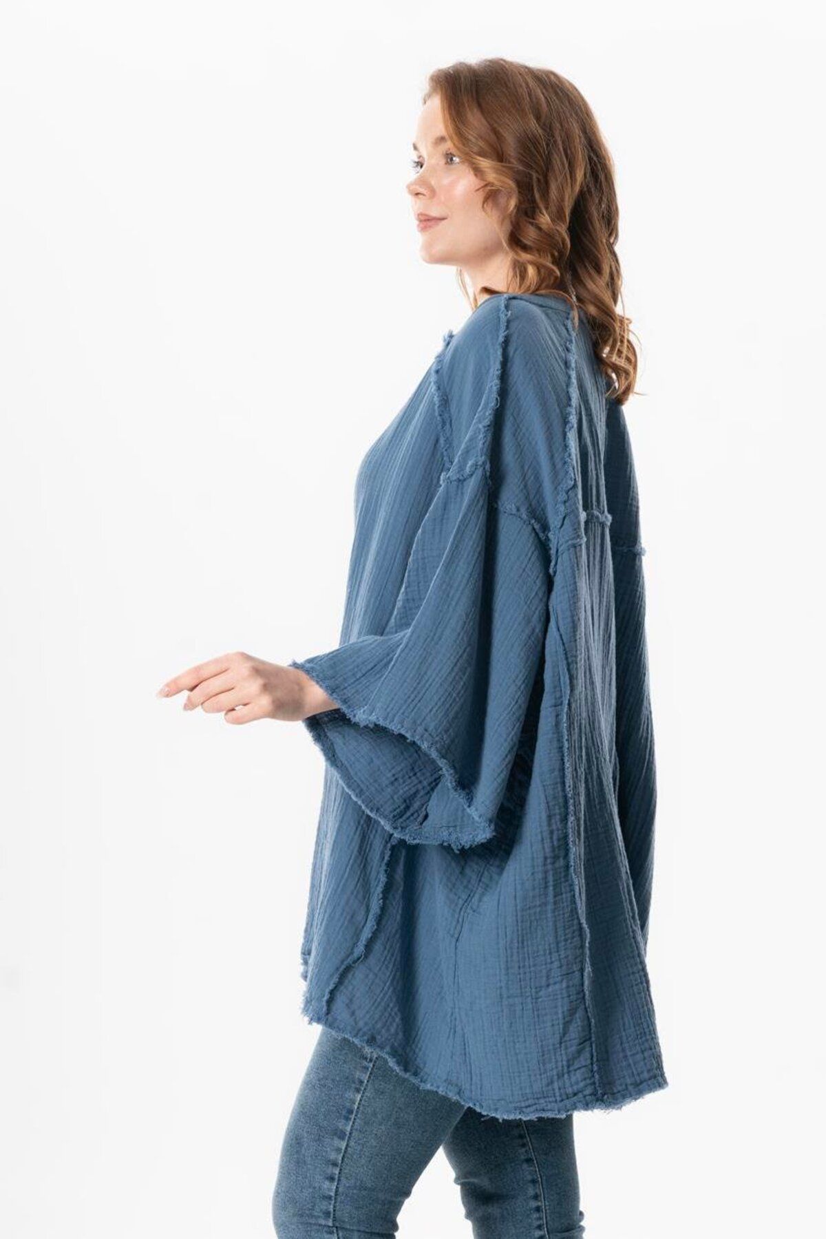 Eliş Şile Bezi-Help Rafa Semi-Sleeve Nadya V-Neck Melusi Summer Blouse 4
