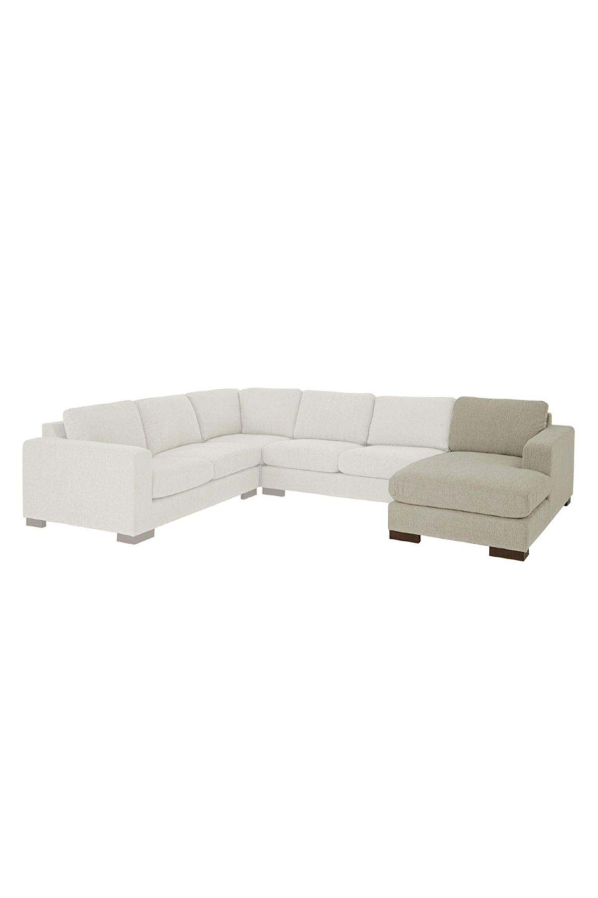 soufa dibaj-Right Corner Sofa with Left Armrest Upholstered in Linen - Off White 4