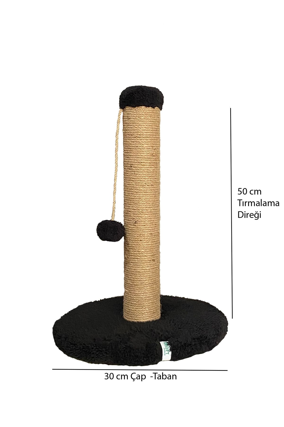 Nursoft-52 cm Cat Scratching Post - Round and Pompom Cat Scratching Post 3