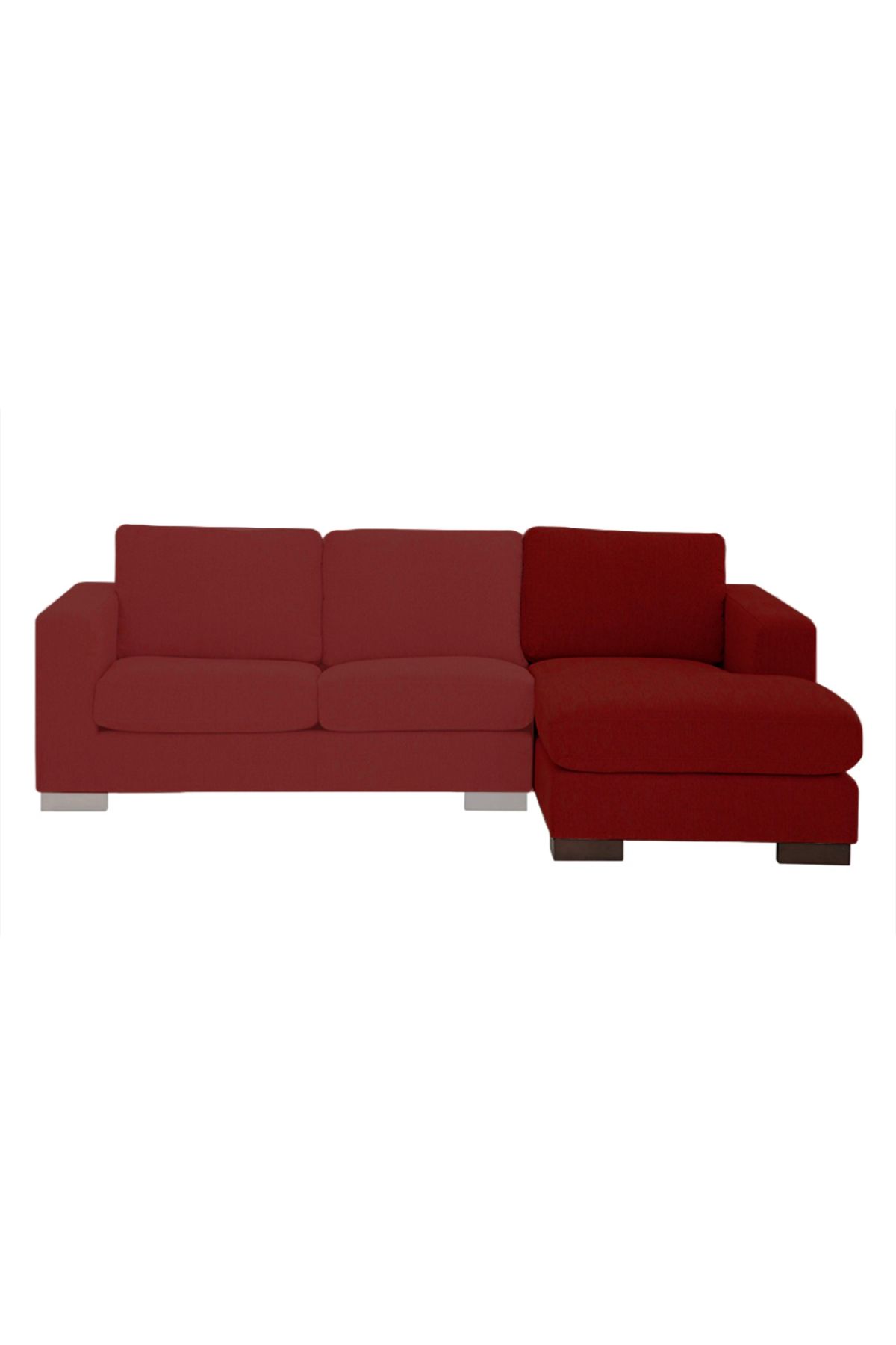 soufa dibaj-Right Corner Sofa with Left Armrest Upholstered in Linen - Red 3