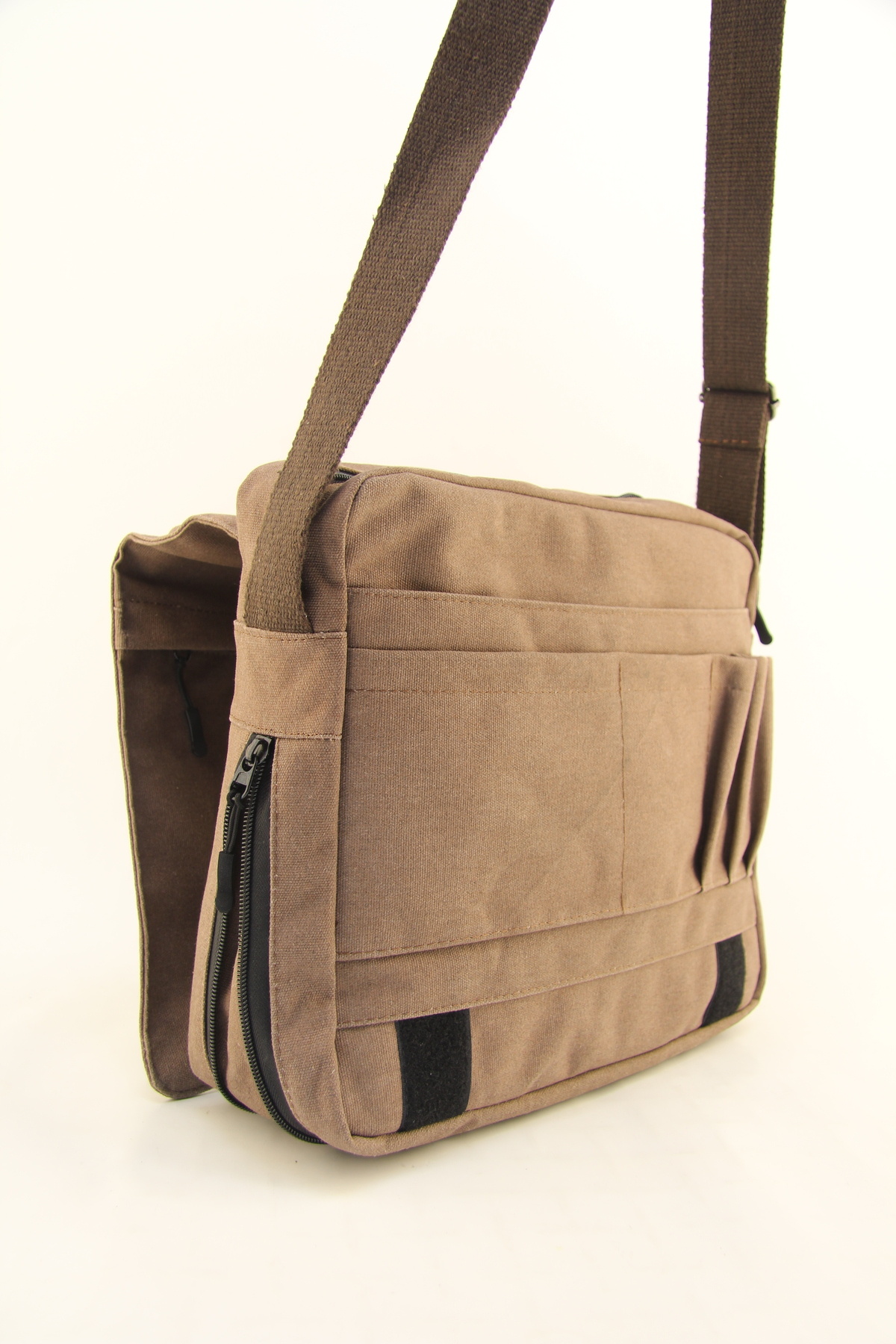 QUB CLUB-Canvas Tile Waterproof Gusseted Postman Business School Briefcase Street Bag 4