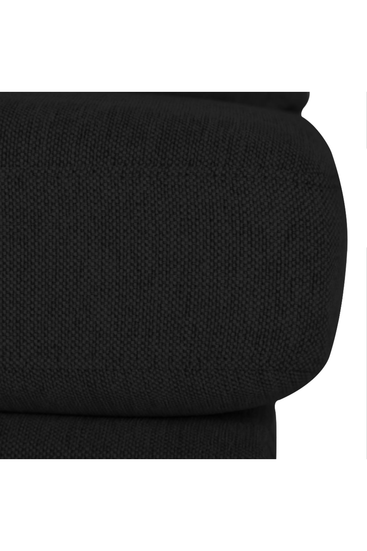 soufa dibaj-Right Corner Sofa with Left Armrest Upholstered in Linen - Black 5