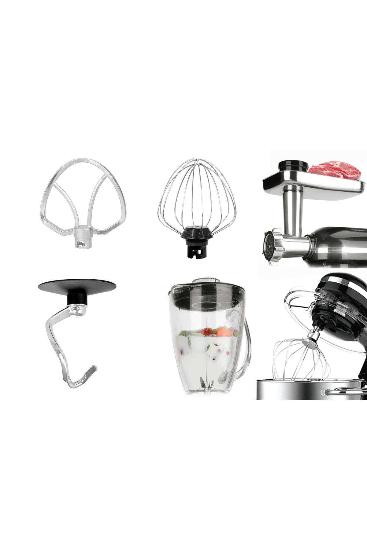 Zilan-Mixer, blender si masina de tocat 3 in 1 Zilan ZLN1772 Negru, 6+1 nivele de control al vitezei 1400W 6