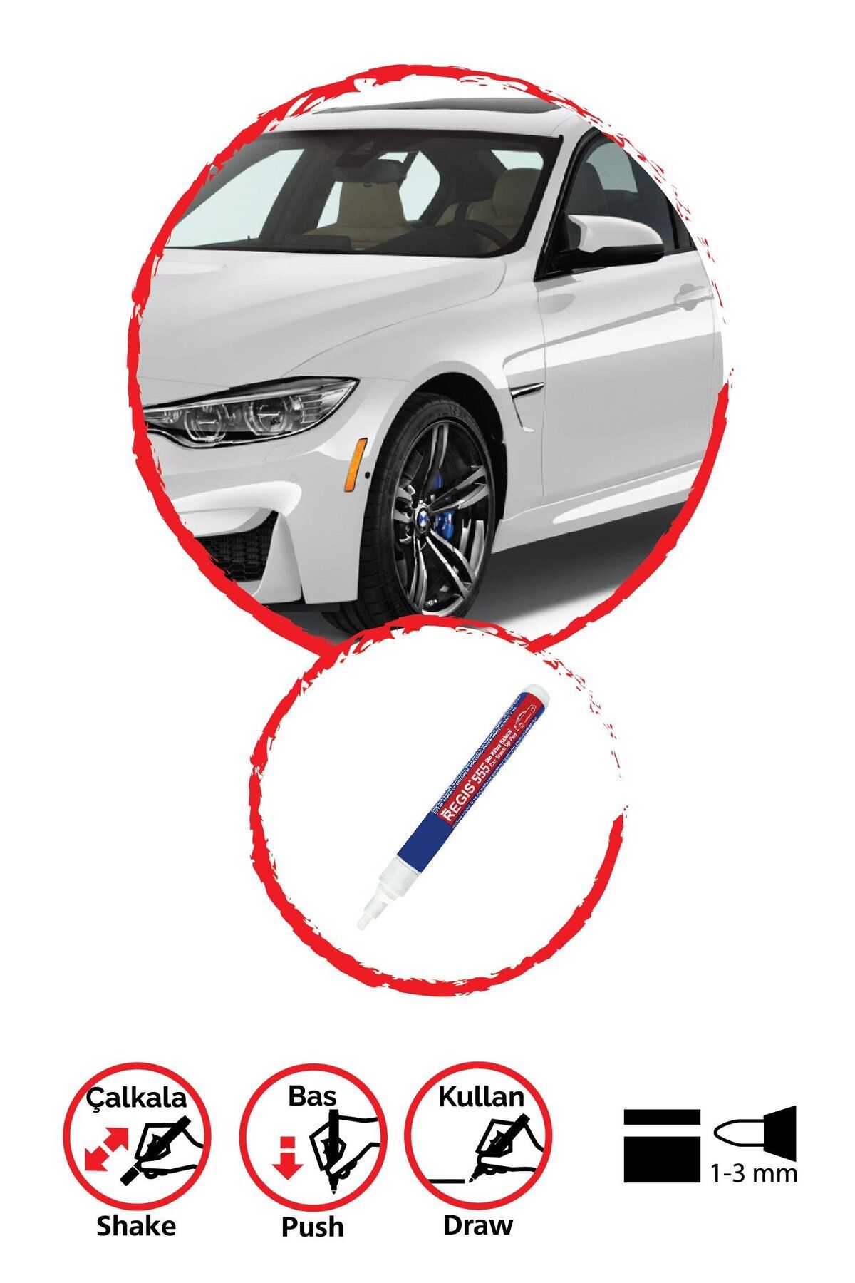 Kementaş-Peugeot Exl Obsidian Black Scratch Remover Auto Auto Full Cover Retouch Pens 2