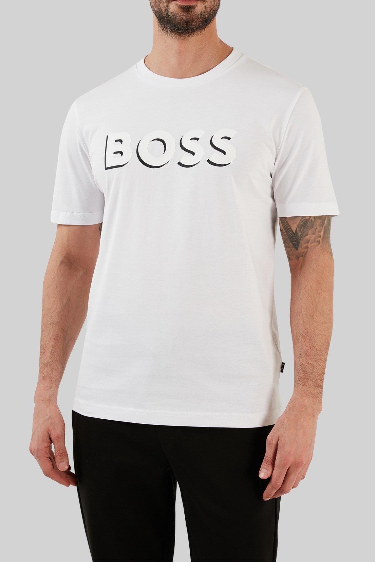 باس تی شرت مردانه یقه گرد نخی معمولی سایز سفید