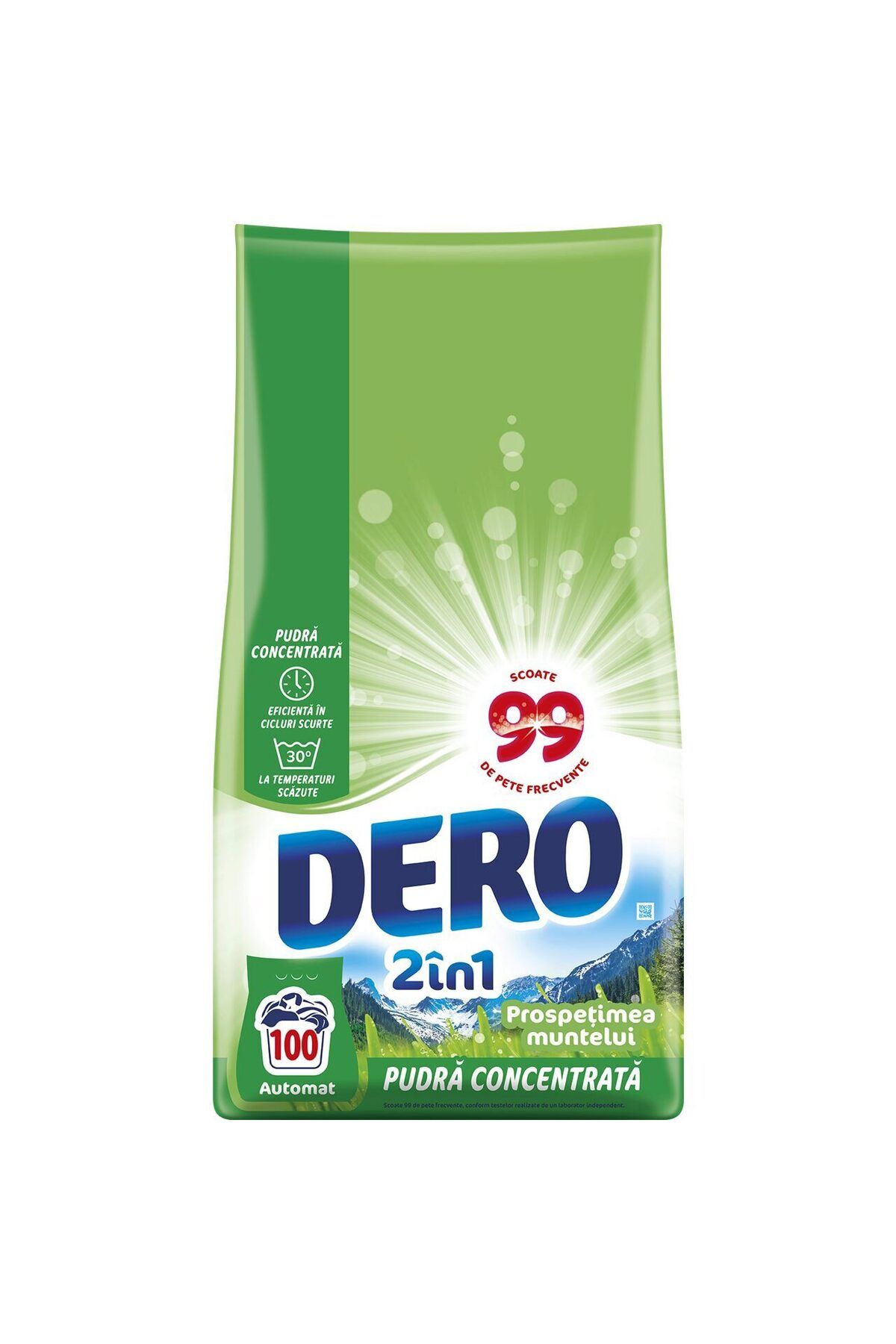Dero Detergent De Rufe Pudră Automat 2în1, Prospețimea Muntelui, 100 Spălări, 7.5kg - One Size