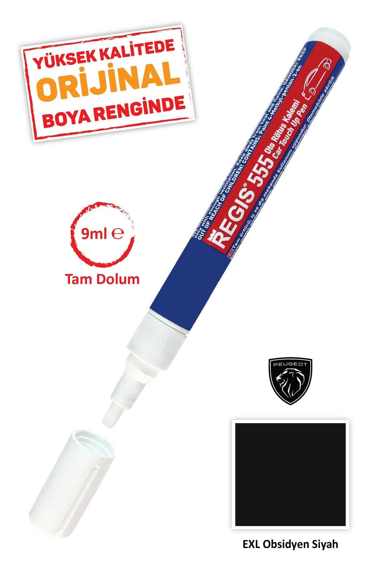 Kementaş-Peugeot Exl Obsidian Black Scratch Remover Auto Auto Full Cover Retouch Pens 1