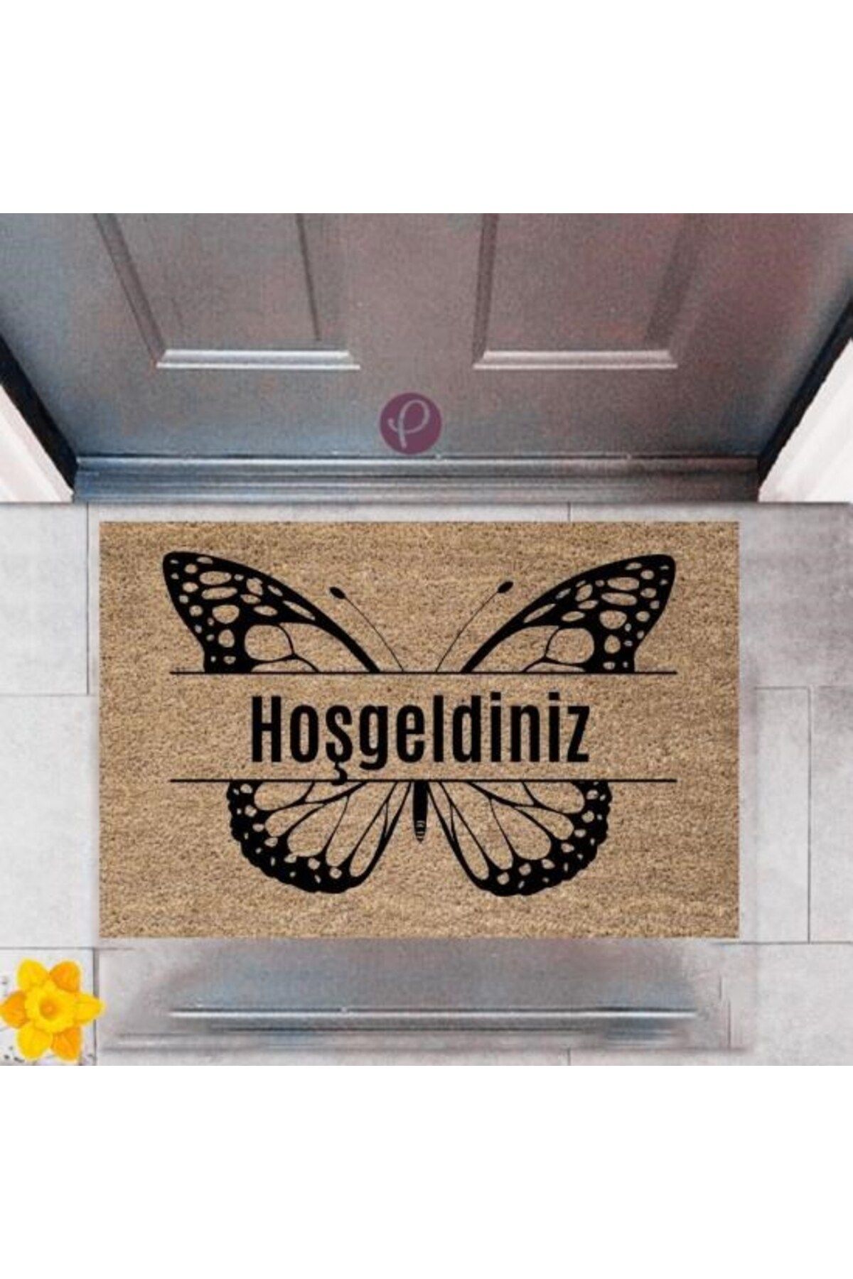 Nurum E Tİcaret Kapı Önü Paspası Dekoratif Dijital Baskı Hoşgeldiniz P-2371